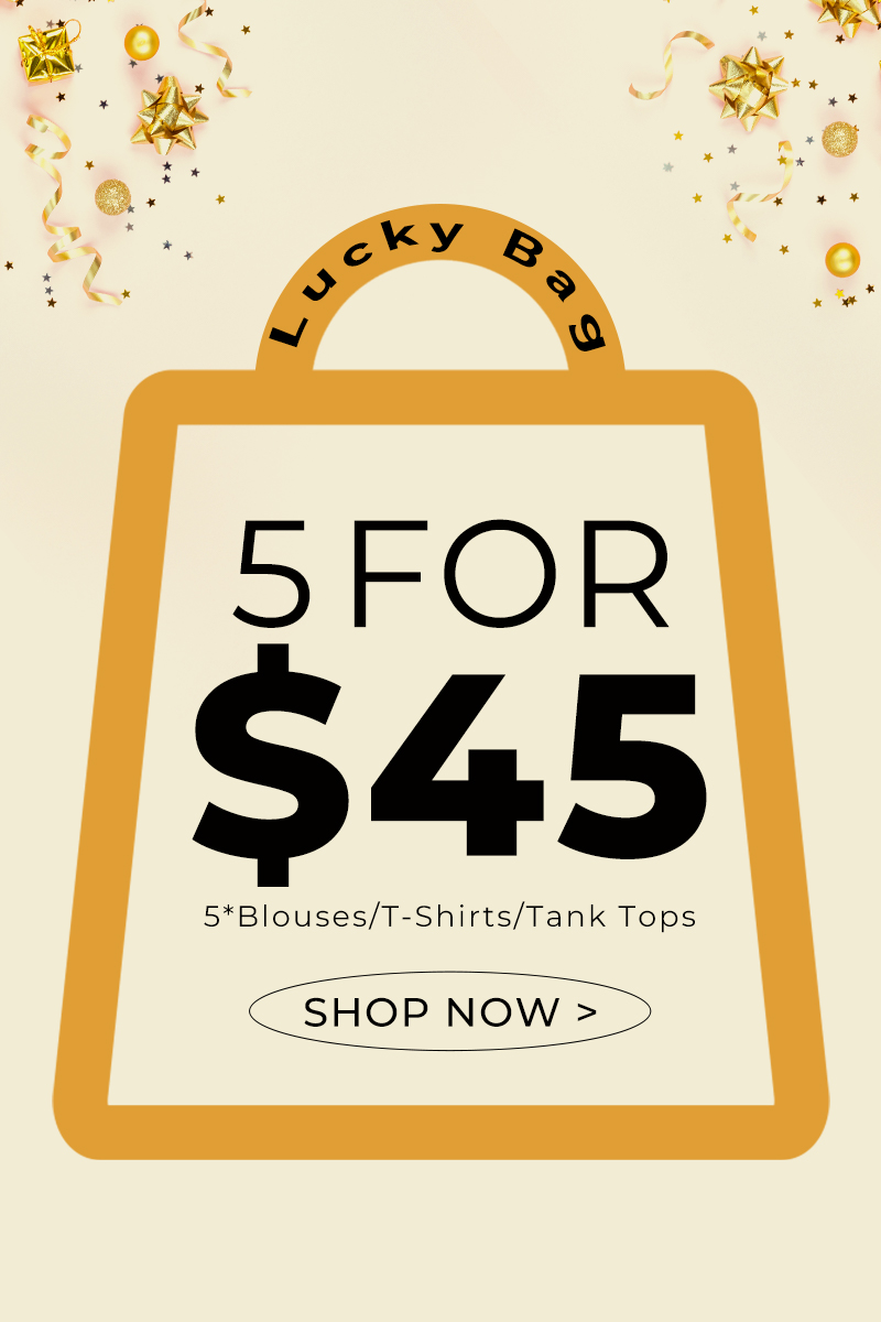 Lucky Bag-5 Random T-Shirts Or Blouses Or Tank Tops 5*BlousesT-ShirtsTank Tops 
